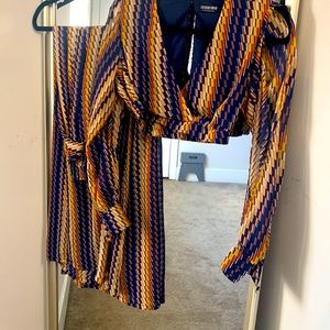 Multi Color Wide leg Pants Set